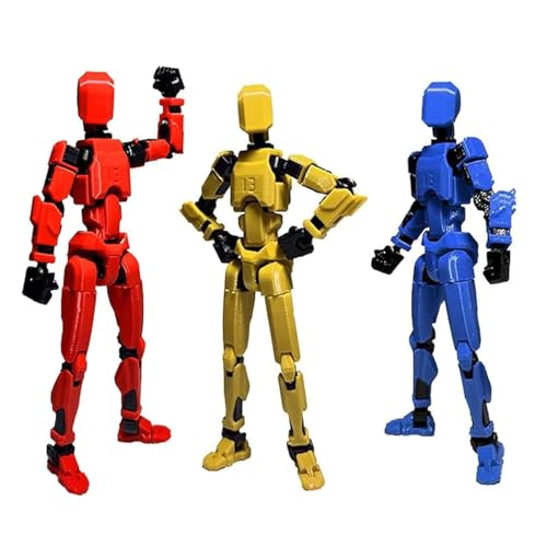 3pcs Lucky 13 Actionfiguren, Riesenschwert Titan 13 Roboter Action Abbildung 3D Printd Robo 13 Action Fidget Toys Figur artikuliert, Dummy13, T13 für Sammler Desktop -Dekorationen von SZJYMY
