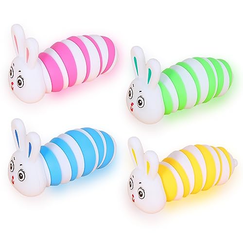 Kaninchen Fidget Toys, 4-teiliges süßes Autismus-Sensorspielzeug für autistische Kinder,Kleinkindspielzeug,Bürospielzeug,Handgelenk- und Stressabbau, ADHS-Spielzeug, Kleinkindspielzeug ab 3 Jahren -B von SZJYMY