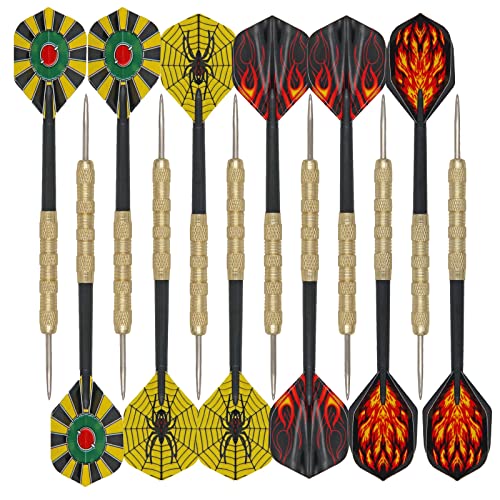 SacJkt Dartpfeile, Dartpfeile Metallspitze, Steeldarts Profi, Universelle Dart-Stiele und Dart-Flights Kit, Dart Pfeile Assorted Dart Zubehör Wurfbeschlag Splitterfest (12 Stück,15.2 cm) von SacJkt