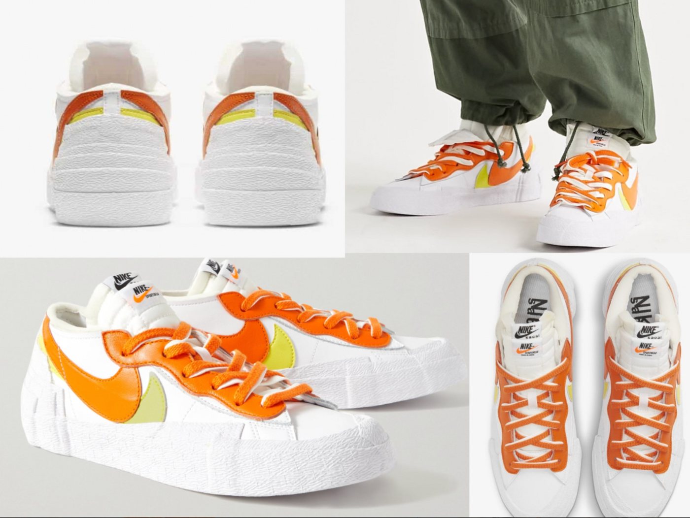 Sacai NIKE Sacai Blazer Low Sneakers Trainers Shoes Schuhe Magma Orange Dead Sneaker von Sacai