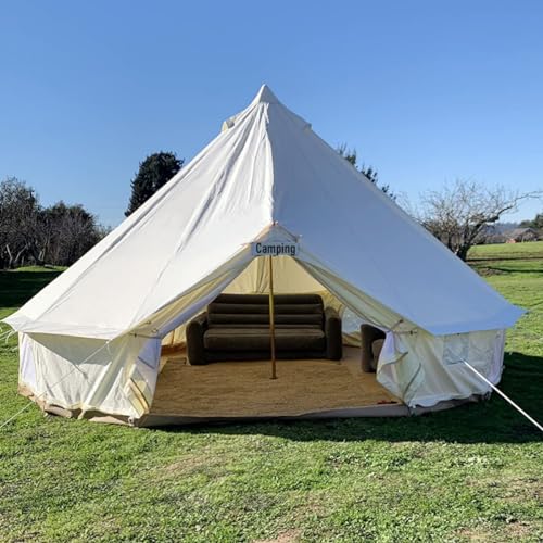 Safari Camping Outdoor Vier Saison Familie nurlaubsort Camping wasserdicht Luxus Bell Zelt oder Zelt zubehör (Off White Oxford Tuch Zelt, Diameter 6m) von Safari Camping