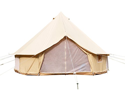 Safari Camping Outdoor Vier Saison Familie nurlaubsort Camping wasserdicht Luxus Bell Zelt oder Zelt zubehör (beige Baumwolle Leinwand Zelt, Diameter4m) von Safari Camping