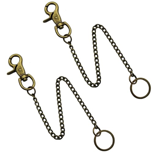 260mm Metall Brieftasche, Hosen Kette Schlüsselketten Hosenkette mit Karabinerhaken für Männer Frauen (Bronze) von SagaSave