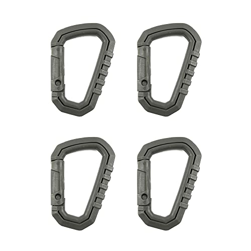 SagaSave 4 Stück Karabiner-Clips, Kunststoff, D-Form, Quick-Link-Schlüsselanhänger, taktischer Karabiner-Clip für Outdoor-Sport, Wandern, Klettern (grün) von SagaSave