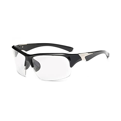 SagaSave Fahrradbrille, Stylische UV400 Outdoor-Sport-Schutzbrille, Sonnenbrille für Damen und Herren (transparent) von SagaSave