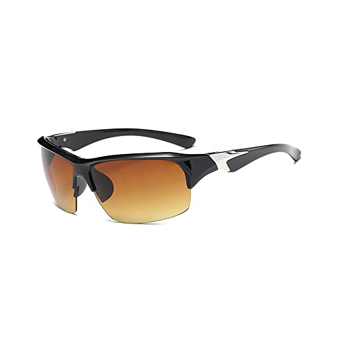SagaSave Fahrradbrille, Stylische UV400 Outdoor-Sport-Schutzbrille Sonnenbrille für Damen und Herren (braun) von SagaSave