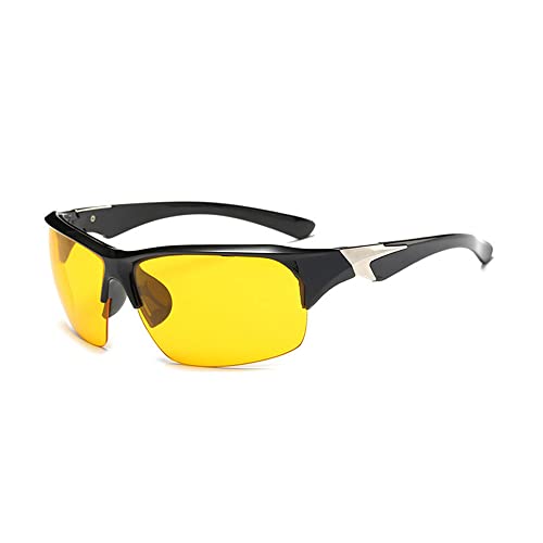 SagaSave Fahrradbrille, stilvolle UV400 Outdoor-Sportschutzbrille Sonnenbrille für Mann und Frau (Gelb) von SagaSave