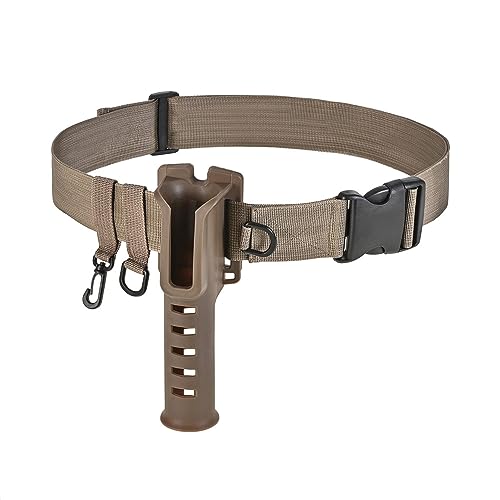 SagaSave Kompaktes Outdoor-Angelwerkzeug, Verstellbarer Wathosengürtel mit kombiniertem Angelrutenhaltergürtel, Wathosenriemen und Kajak-Angelzubehör (Khaki) von SagaSave