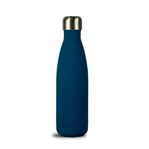 Sagaform Unisex – Erwachsene 5018262 Stahlflasche gummierte Ausführung blau 12/24H 50cl, 7 x 25.5 cm von Sagaform