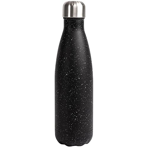 Sagaform Unisex – Erwachsene 5018317 Nils Stahlflasche schwarz/Weiß 12/24H, 50cl, 7x26 cm von Sagaform