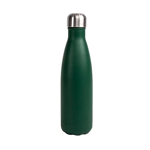 Sagaform Unisex – Erwachsene 5018319 Nils Stahlflasche pulverbeschichtet grün 12/24H, 50cl, 7x26 cm von Sagaform