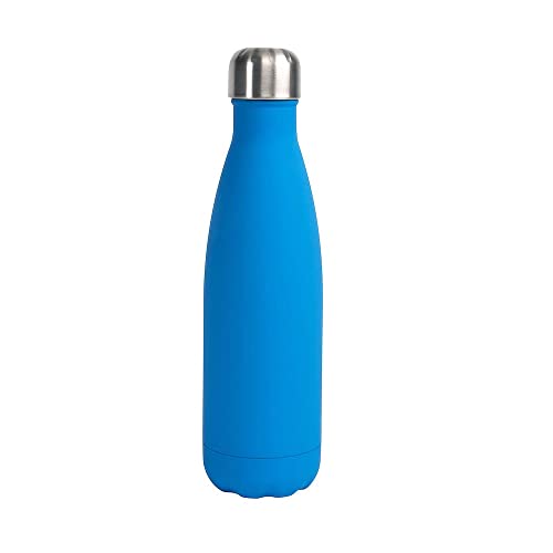 Sagaform Unisex – Erwachsene 5018320 Nils Stahlflasche gummiert hellblau 12/24H, 7 x 25.5 cm von Sagaform