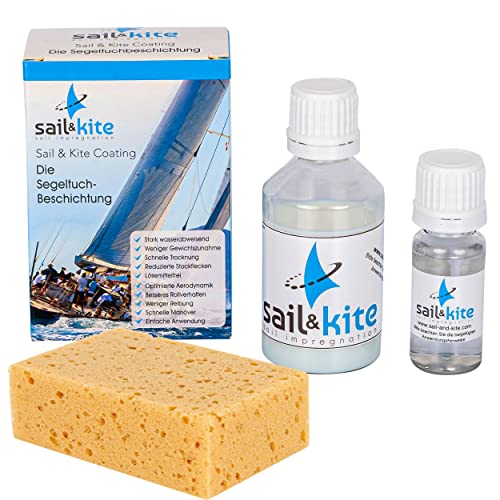 Sail & Kite Coating | Glatte Segel | Bessere Performance | Längere Lebensdauer | Segelbeschichtung mit Imprägnierung | 50 ml Set von sail & kite sail impregnation