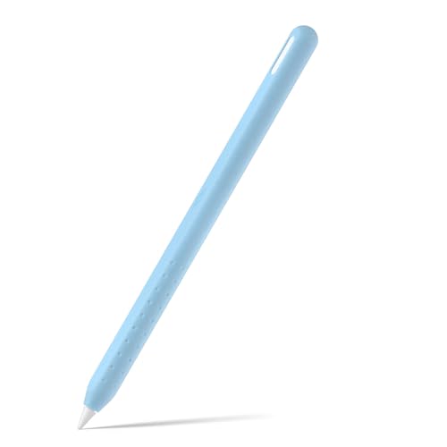 Dünne Silikonhülle für Pencil 2. Protektoren, perfekte Passform, sturzsicher und leicht, Silikon-Griffhülle für Männer und Frauen, die Bleistift verwenden, Hellblau von Saiyana