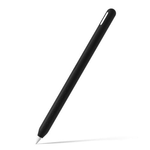 Dünne Silikonhülle für Pencil 2. Protektoren, perfekte Passform, sturzsicher und leicht, Silikon-Griffhülle für Männer und Frauen, die Bleistift verwenden, Schwarz von Saiyana