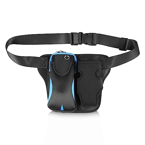Gürteltasche für Damen und Herren, Crossbody-Bauchtasche mit verstellbarem Riemen, modische Hüfttasche für Outdoor, Wandern, Workout, Handy, Joggen, Handy-Tasche, blau von Saiyana
