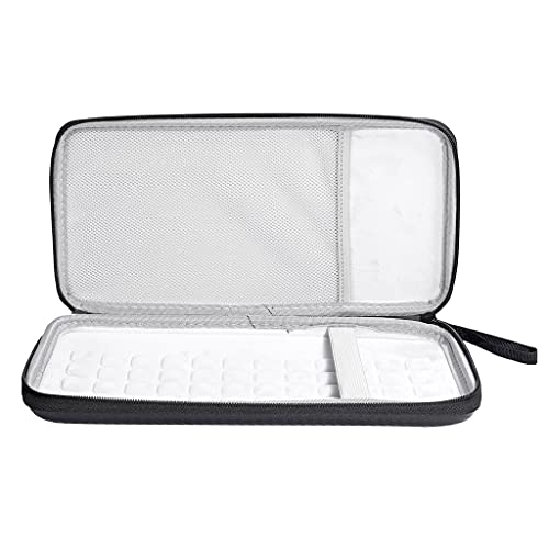 Hartschalen-Schutzhülle für K380 Bluetooth-kompatible Tastatur, schwarz, Tragetasche, weiches grau/schwarzes Futter, Tragetasche, Innen grau von Saiyana