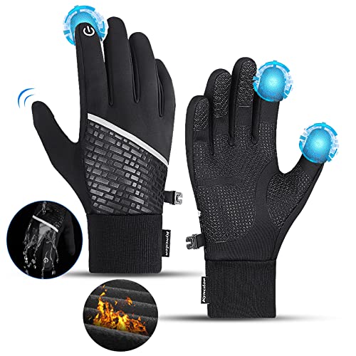 Sakiida Winterhandschuhe Herren Damen Touchscreen Handschuhe Fahrradhandschuhe Winter Wasserdicht Thermo Gloves für Fahrrad Laufen Motorrad Wandern Trekking (M) von Sakiida