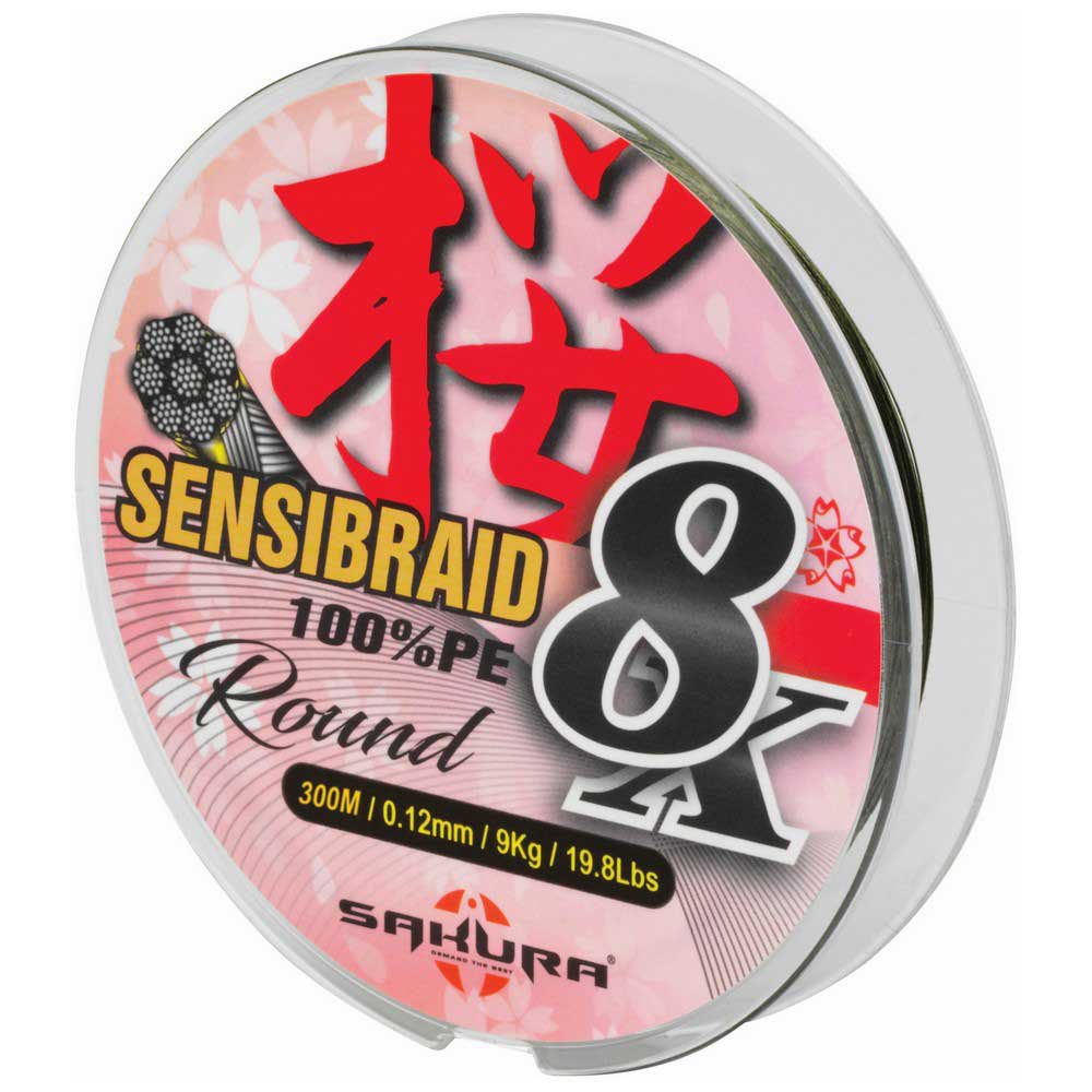 Sakura Sensibraid 8x Braided Line 300 M Grün 0.100 mm von Sakura