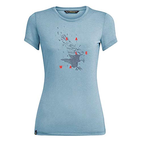 Salewa Damen Eagle Figure Dry W S/S Tee T-Shirt mit kurzen Ärmeln, Blue Fog Melange, x_l von Salewa