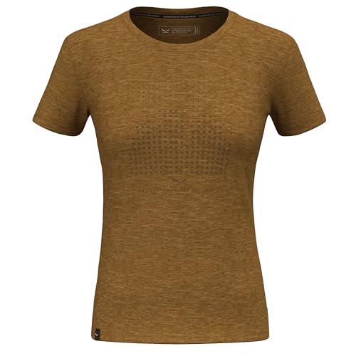 Salewa Eagle Dotted Mountain Merino T-Shirt Women, Golden Brown, XL von Salewa