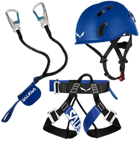 Salewa Klettersteig Komplettset Premium Attac Plus Gurt und Helm Blue von Salewa