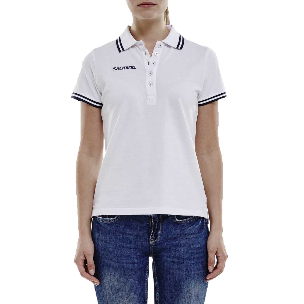 Salming Team Short Sleeve Polo Shirt Weiß XL Frau von Salming