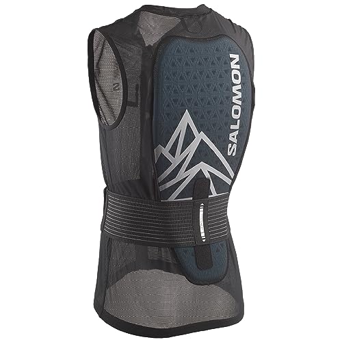 Salomon Flexcell Pro Vest Ski Snowboarden MTN Unisex Rückenschutz, Anpassungsfähiger Schutz, Atmungsaktivität und Einfach Anzupassen, Schwarz, S von Salomon