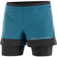 SALOMON Herren Shorts CROSS 2IN1 SHORTS M DEEP DIVE/DEEP BLACK von Salomon