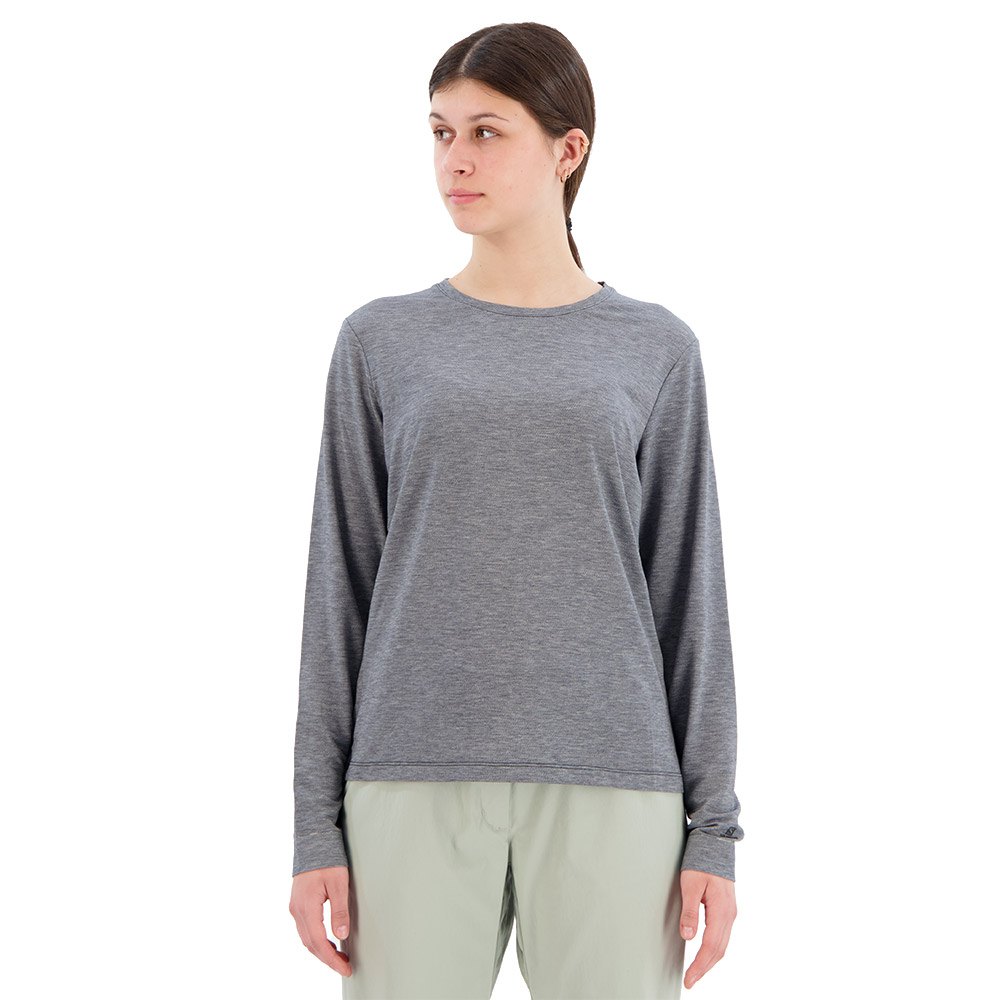 Salomon Essential Long Sleeve T-shirt Grau S Frau von Salomon