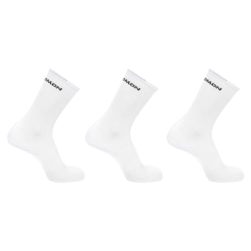 Salomon Flow Low 3-pack Unisex Socken, Rutschfester Sitz, Schützender Komfort, Dämpfung, Weiß, 36-38 von Salomon