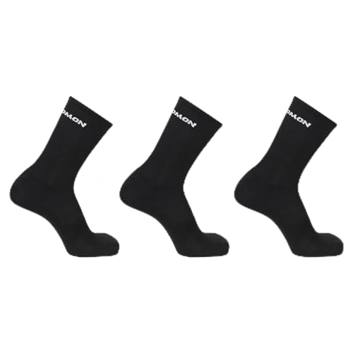 Salomon Unisex Flow Crew 3-pack-black-white Socks, Schwarz, 39-41 EU von Salomon