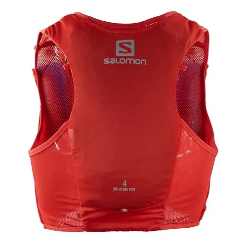 Salomon Adv Hydra Vest 4 Unisex Hydrationsweste Trail running Wandern MTB, Komfort und Stabilität, Schneller Zugriff auf Flüssigkeitszufuhr, Einfaches Design, Rot, XS von Salomon