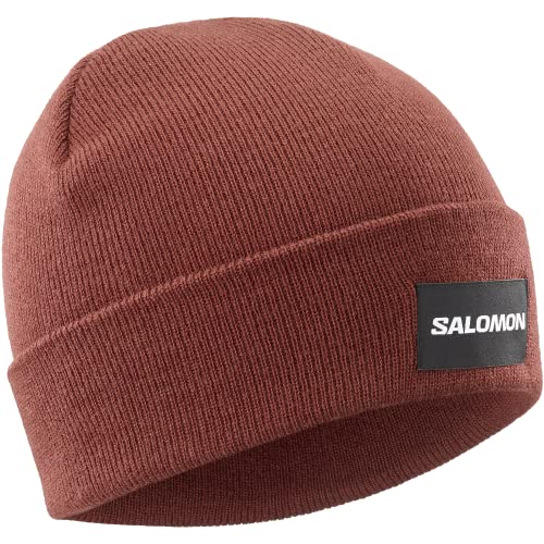 Salomon Logo Kappe Unisex, Angenehm wärmend, Vielseitiger Einsatz, Klassisches Design, Madder Brown, Einheitsgröße von Salomon