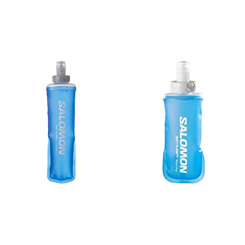 Salomon Soft Flask 250ml/8oz 28 Flexible Trinkflasche Unisex, Clear Blue & Soft Flask 150ml/5oz 28 Flexible Trinkflasche Unisex, sofortige Energie, ökologisch verträglich, Hochflussventil, Clear Blue von Salomon