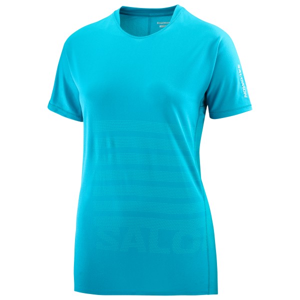 Salomon - Women's Sense Aero S/S Tee GFX - Laufshirt Gr XL blau von Salomon