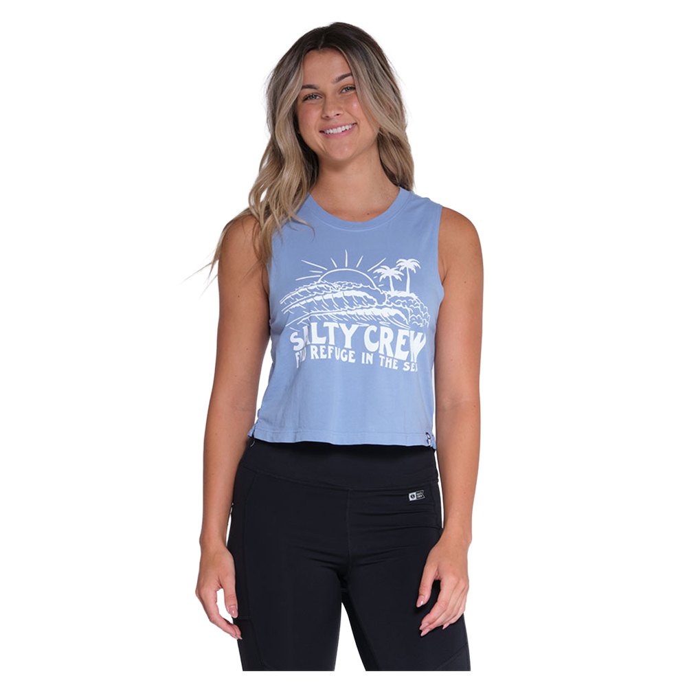 Salty Crew Shorebreak Cropped Muscle Sleeveless T-shirt Blau L Frau von Salty Crew