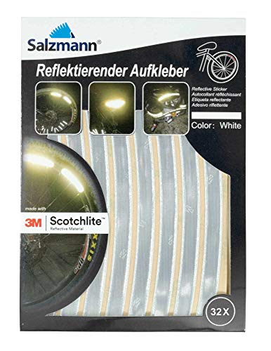 Salzmann 3M Scotchlite Reflektierende Aufkleber für Fahrradfelgen (32 Stück) von Salzmann