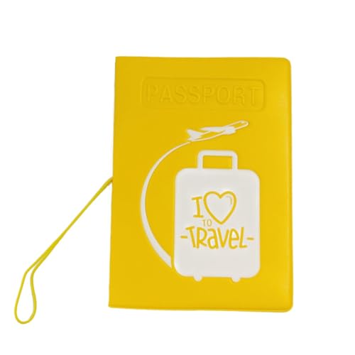 SamHeng Reisepasshülle PU-Lede Reisepasshülle Organizer mit Geldbörse für Kreditkarten Geld Geschäftsausweis Reiseschutz für Damen und Herren(Gelb) von SamHeng