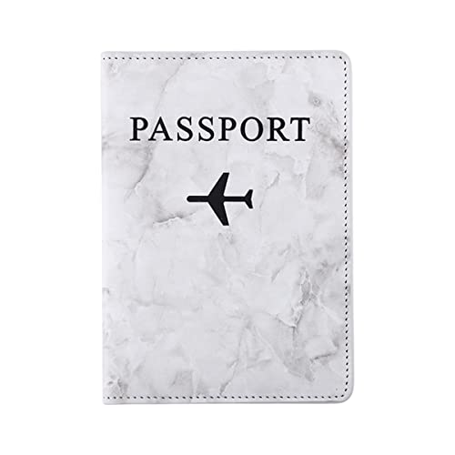 SamHeng Universal Reisepasshülle, Pu Leder Marmor Reisepass Schutzhüll Passschutz Für Damen Herren, Passhülle Reisepass Tasche Kartenhalter zum Kasse Kreditkarte Bordkarten (Grau) von SamHeng
