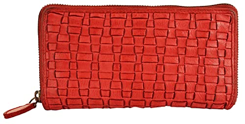 Samantha Look große Geldbörse im Querformat Echt Leder Damen | Clevere Aufteilung, Flechtmuster, Elegantes Design | 021406 von Samantha Look