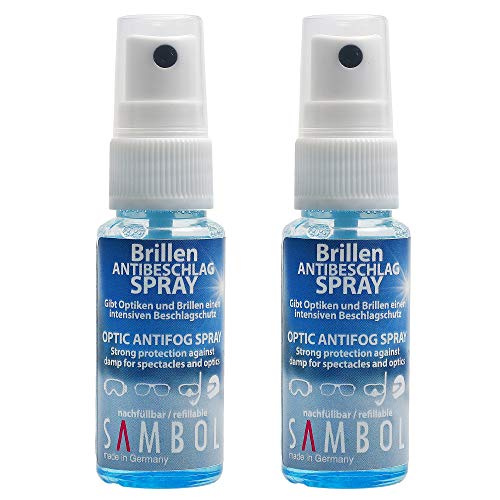 Sambol Brillen-Antibeschlag-Spray 2x 30 ml - Made in Germany - Hilft gegen beschlagene Brille Brillen-Antibeschlag-Schutz Brillen Antibeschlag Spray (2x Antibeschlagspray Brille 30 ml) von Sambol