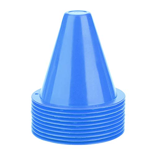 Samfox Fußballtraining Kegel, Sport Cones Kunststoff Fußball Barrieren Marker Fußball Kegel Set 10tlg(Blau) von Samfox