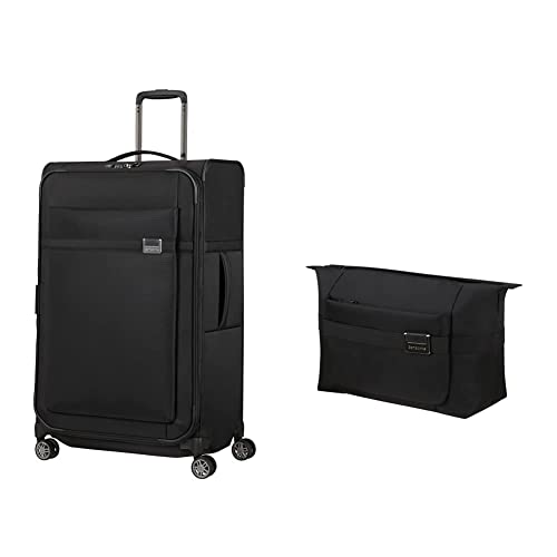 Samsonite Airea - Spinner L erweiterbar, Koffer, 78 cm, 111.5/120 L, Schwarz (Black) Airea - Kulturbeutel, 29 cm, Schwarz (Black) von Samsonite