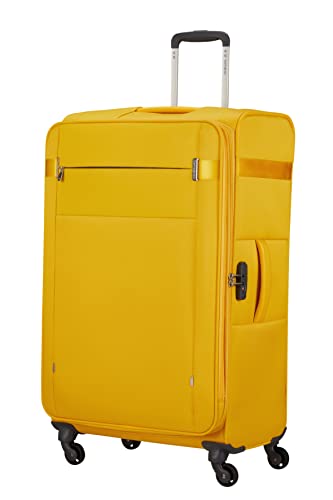 Samsonite Citybeat - Spinner M, Erweiterbar Koffer, 66 cm, 67/73 L, Gelb (Golden Yellow) von Samsonite