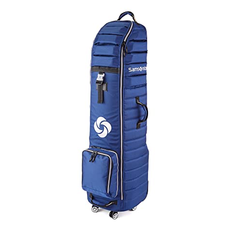 Samsonite Gepolsterte Golf-Reisetasche mit Spinnrollen und Abnehmbarer Schuhtasche, Marineblau, 130 cm H x 43 cm B x 35,6 cm T von Samsonite