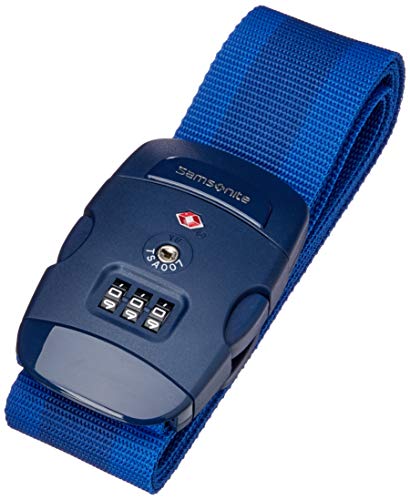 Samsonite Global Travel Accessories - Gepäckgurt mit integrietem 3-Stelliges TSA Zahlenschloss, 190 cm, Blau (Midnight Blue) von Samsonite