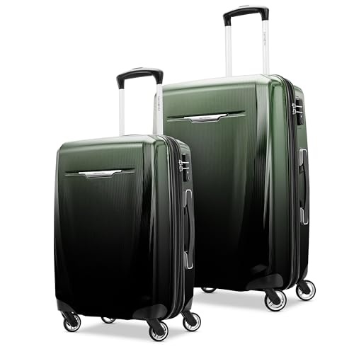 Samsonite Winfield 3 DLX Hartschalengepäck mit Spinnrollen, Ombre Green, 2PC Set (CO/MED), Winfield 3 DLX Hartschalengepäck mit Spinnern von Samsonite