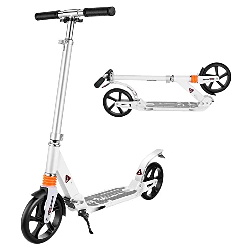 Cityroller Roller Leicht Scooter T-Style Stabile Klappbar und Höhenverstellbar Roller Kickscooter für Erwachsene und Kinder bis 100kg (Weiß) von SanBouSi