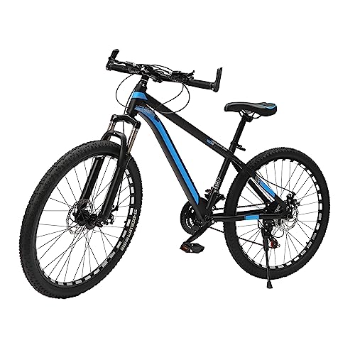 SanBouSi 26 Zoll Mountainbike Aluminium Scheibenbremse MTB Fahrrad 21 Gang Hardtail-Fahrrad aus Hartstahl für Erwachsene Jungen Mädchen mit Vollfederung, Blau von SanBouSi
